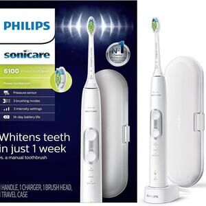 ** Open Box -Philips Sonicare ProtectiveClean 6100 Electric Toothbrush (White)